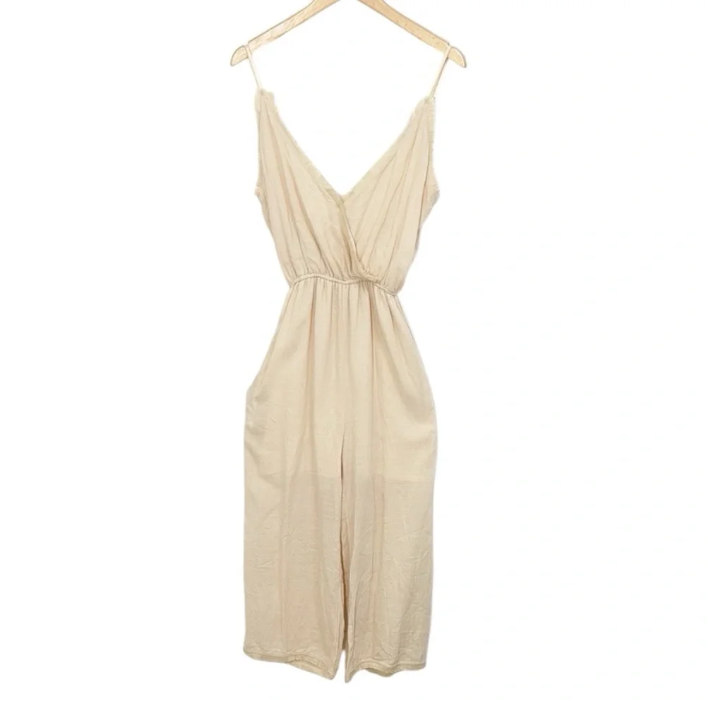 CITIZEN NOMADE SoHo Jumpsuit Crossover In Cream Bohemian Style Size Medium - Picture 3 of 7
